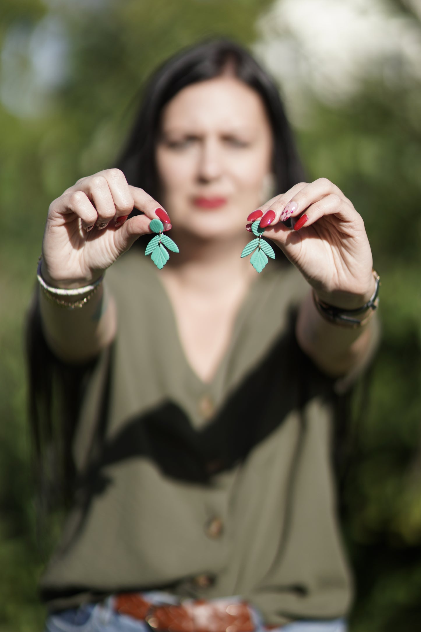 boucles d'oreilles pour femme forme feuille made in france