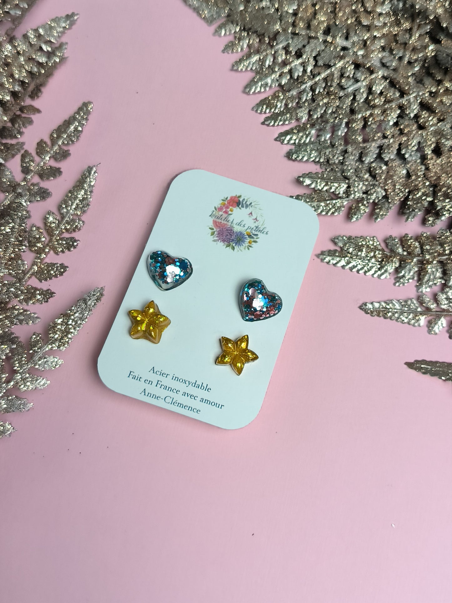 Puces cœur et étoile