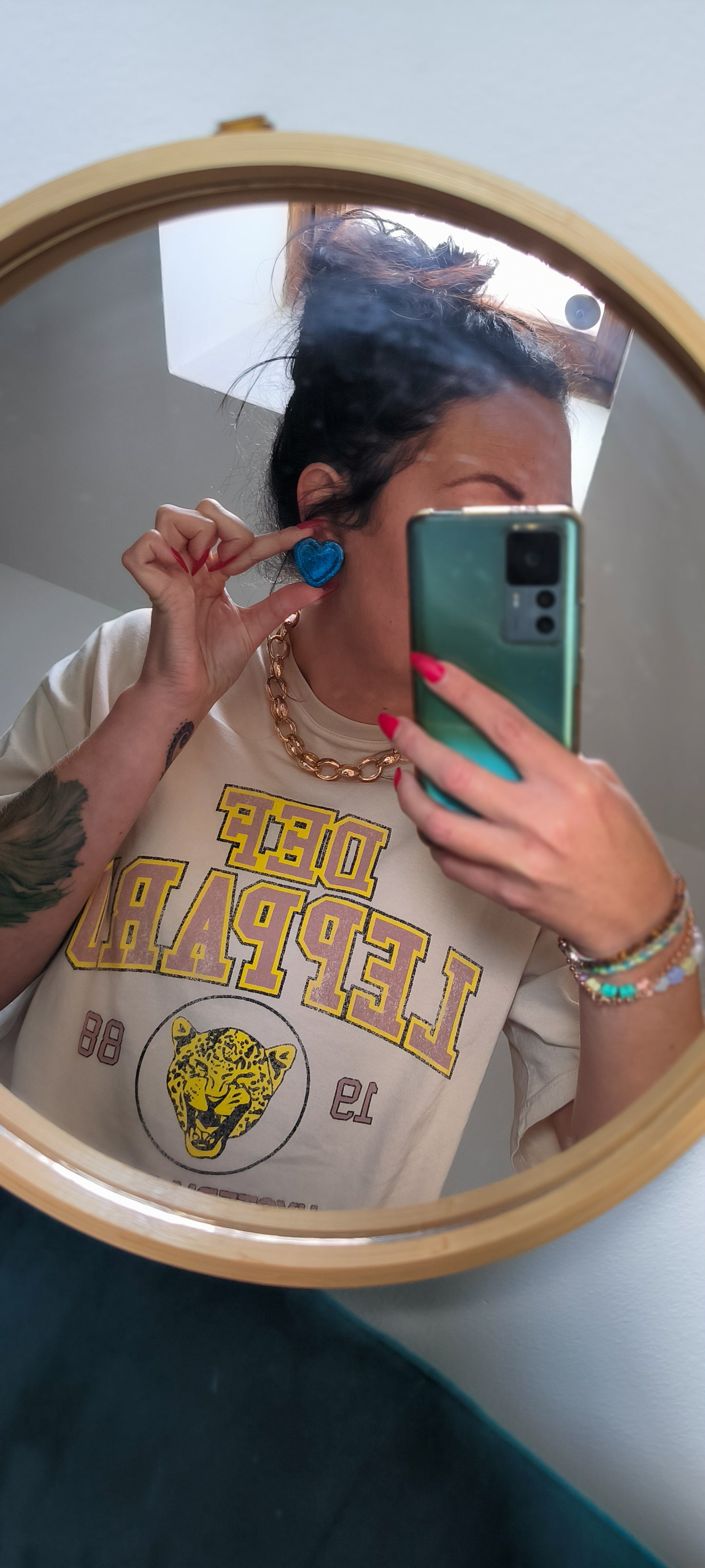 Cœur holographique bleu roi